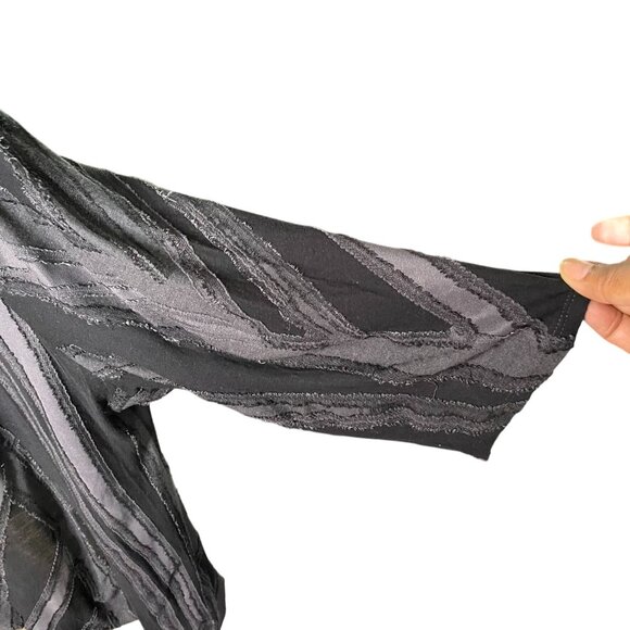 Simply Vera Woman Frayed Edge Strip Blouse Handkerchief Hem Dress Plus Size 3X u - Picture 7 of 8